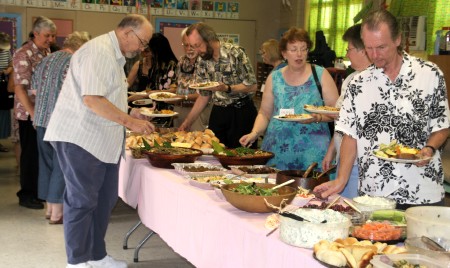 Everyone enjoyed a delicious potluck