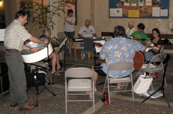 LCHers jammin’ in the courtyard