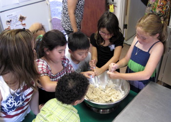 Mixing up the ingredients for communion break