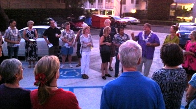 Pastor Jeff Lilley dedicates the parking lot