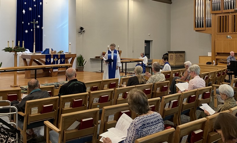 Hybrid in-person/streaming worship at LCH