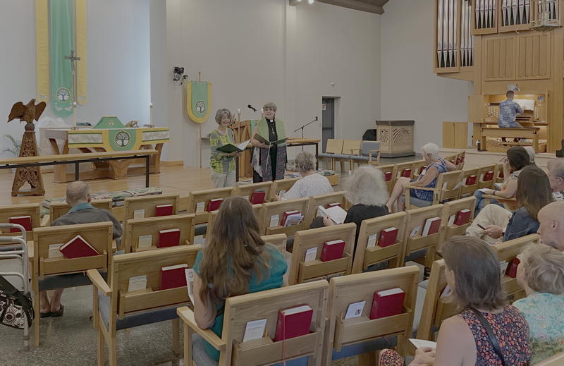 Hybrid in-person/streaming worship at LCH
